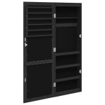Vidaxl armoire  bijoux avec miroir et clairage led mural noir