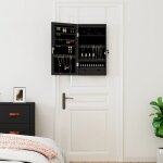 Vidaxl armoire  bijoux avec miroir et clairage led mural noir