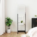 Vidaxl armoire à bijoux miroir avec lumières led sur pied noir Vidaxl armoire à bijoux miroir avec lumières led sur pied noir