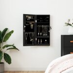 Vidaxl armoire � bijoux avec miroir murale noir 30x8, 5x67 cm
