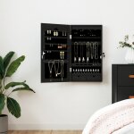 Vidaxl armoire  bijoux avec miroir murale noir 37, 5x10x67 cm