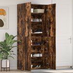 Vidaxl armoire  chaussures chne fum bois d'ingnierie