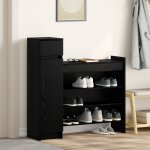 Vidaxl armoire  chaussures chne noir 100. 5x28x100 cm en bois mdf