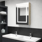 Vidaxl armoire de salle de bain a miroir led blanc et chne 50x13x70cm