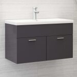 Vidaxl armoire de salle de bain  miroir led gris 50x13x70 cm