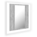 Vidaxl armoire de salle de bain  miroir  led gris bton 40x12x45 cm