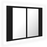 Vidaxl armoire de salle de bain à miroir à led noir 60x12x45 cm Vidaxl armoire de salle de bain à miroir à led noir 60x12x45 cm