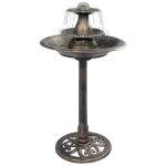 Vidaxl bain pour oiseaux avec fontaine bronze 50x91 cm plastique