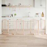 Vidaxl barri�re pour chiens avec porte 6 panneaux bois de peuplier