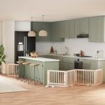 Vidaxl barri�re pour chien avec porte pliable 6 panneaux bois peuplier