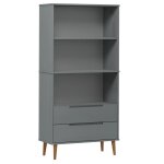 Vidaxl biblioth�que molde gris 85x35x170, 5 cm bois massif de pin