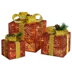Vidaxl botes - cadeaux de nol dcoratives 3 pcs extrieur intrieur