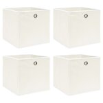 Vidaxl boîtes de rangement 4 pcs blanc 32x32x32 cm tissu Vidaxl boîtes de rangement 4 pcs blanc 32x32x32 cm tissu