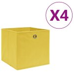 Vidaxl botes de rangement 4 pcs tissu intiss 28x28x28 cm jaune