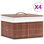 Vidaxl boîtes de rangement en bambou 4 pcs marron Vidaxl boîtes de rangement en bambou 4 pcs marron