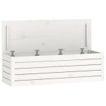 Vidaxl bote de rangement blanc 109x36, 5x33 cm bois massif de pin