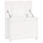 Vidaxl bote de rangement blanc 60x32x45, 5 cm bois massif de pin