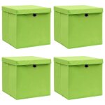 Vidaxl boîtes de rangement avec couvercles 4 pcs vert 32x32x32cm tissu Vidaxl boîtes de rangement avec couvercles 4 pcs vert 32x32x32cm tissu