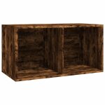Vidaxl bote de rangement  disques vinyle chne fum 71x34x36 cm bois