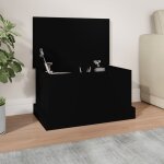 Vidaxl bote de rangement noir 50x30x28 cm bois d'ingnierie