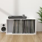 Vidaxl bote de rangement vinyles blanc 71x34x36 cm bois d'ingnierie