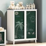 Vidaxl buffet avec tableau noir gris et blanc 80 x 40 x 110 cm