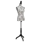 Vidaxl buste de prsentation femme noir et blanc