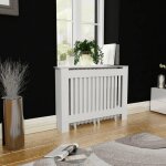 Vidaxl cache - radiateur 112 cm mdf blanc