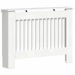 Vidaxl cache - radiateur blanc brillant 112 x 19 x 81, 5 cm