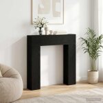 Vidaxl cadre de chemin�e ch�ne noir 102 x 18 x 100, 5 cm
