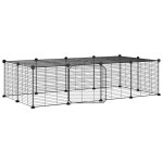 Vidaxl cage animaux de compagnie a 20 panneaux et porte noir 35x35 cm