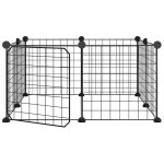 Vidaxl cage animaux de compagnie a 8 panneaux et porte noir 35x35 cm Vidaxl cage animaux de compagnie a 8 panneaux et porte noir 35x35 cm