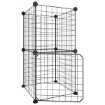 Vidaxl cage animaux de compagnie a 8 panneaux et porte noir 35x35 cm