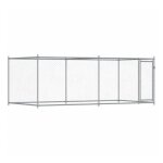 Vidaxl cage pour chien avec porte gris 4x2x1, 5 m acier galvanis