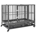 Vidaxl cage pour chiens avec roues acier 92x62x76 cm