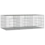 Vidaxl cage a lapin 3 panneaux 163x79x54 cm fer galvanis