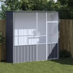 Vidaxl cage a oiseaux anthracite 215x78x200 cm acier galvanisé Vidaxl cage a oiseaux anthracite 215x78x200 cm acier galvanisé