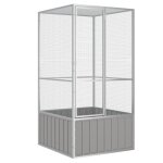 Vidaxl cage a oiseaux gris 111x107x211, 5 cm acier galvanis