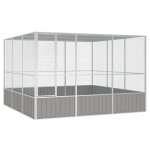 Vidaxl cage a oiseaux gris 302, 5x324, 5x211, 5 cm acier galvanis
