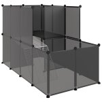 Vidaxl cage pour petits animaux noir 142x74x93 cm pp et acier