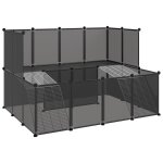 Vidaxl cage pour petits animaux noir 143x107x93 cm pp et acier