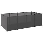 Vidaxl cage pour petits animaux noir 144x74x46, 5 cm pp et acier