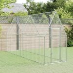 Vidaxl cage pour poules argent 400x100x190 cm acier galvanis
