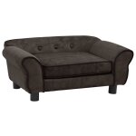 Vidaxl canap pour chien marron 72x45x30 cm peluche