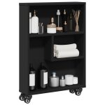 Vidaxl chariot de rangement étroit noir 48x13x68 cm bois d'ingénierie Vidaxl chariot de rangement étroit noir 48x13x68 cm bois d'ingénierie