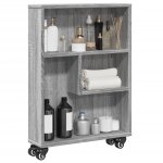Vidaxl chariot de rangement étroit sonoma gris bois d'ingénierie Vidaxl chariot de rangement étroit sonoma gris bois d'ingénierie