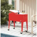 Vidaxl chariot a roulettes pour glaci�res rouge 92x43x89 cm