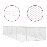 Vidaxl chenil d'extrieur pour chiens argent 4x12x2 m acier galvanis