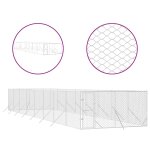 Vidaxl chenil d'extrieur pour chiens argent 4x16x2 m acier galvanis