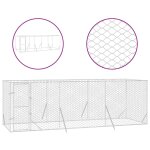 Vidaxl chenil d'extrieur pour chiens argent 6x2x2 m acier galvanis
